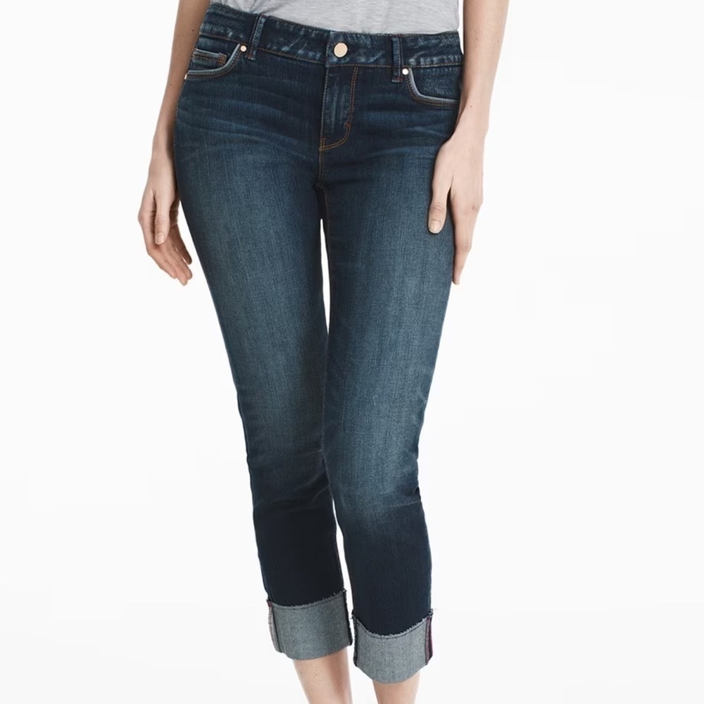 WHBM Rolled Slim Crop Jeans Sz 6L